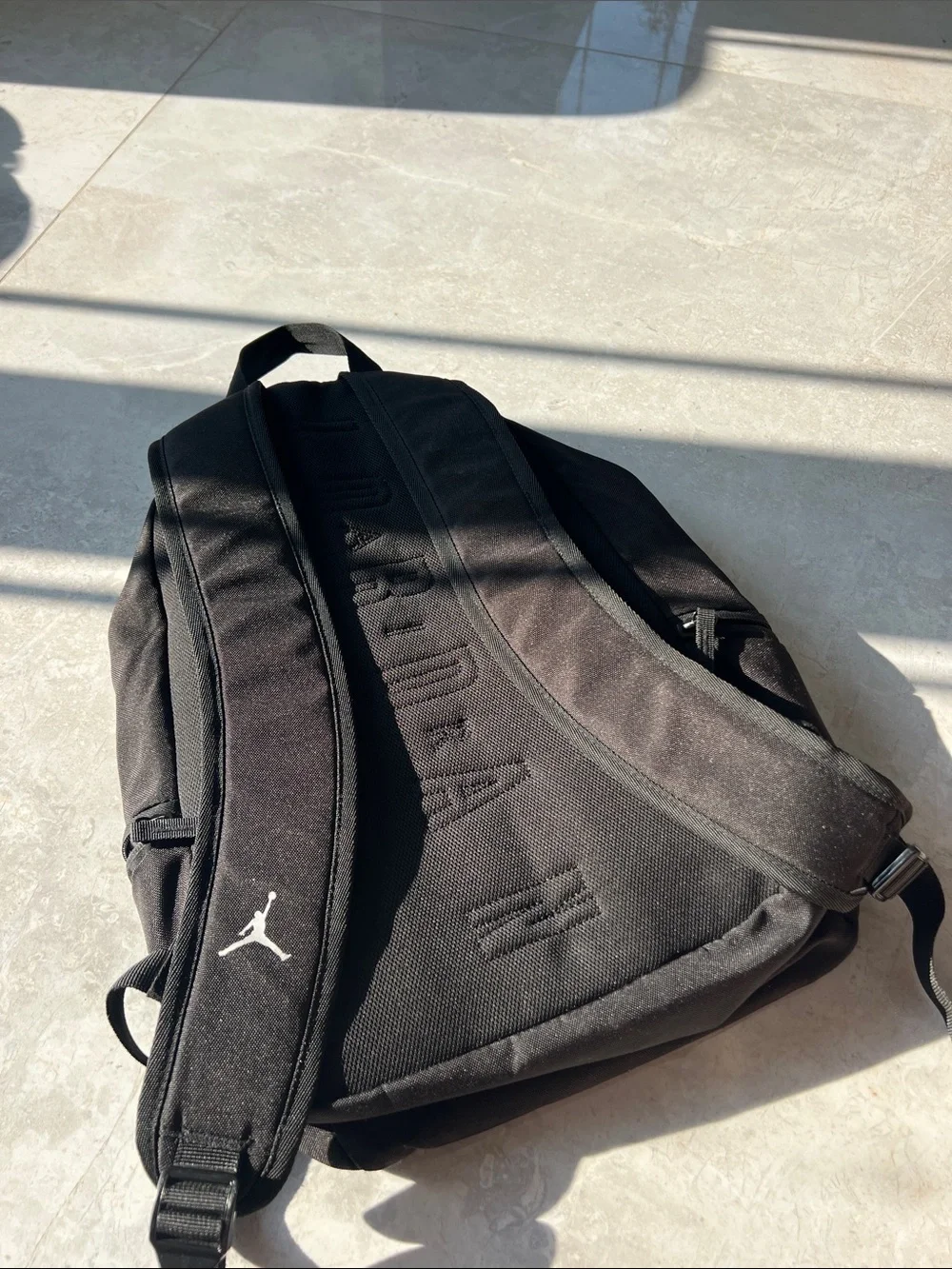 Jordan Air Backpack with Red Jumpman and Gray Pattern Pocket